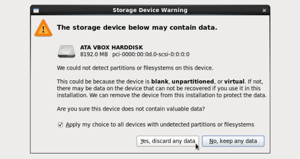 Storage Device Warning